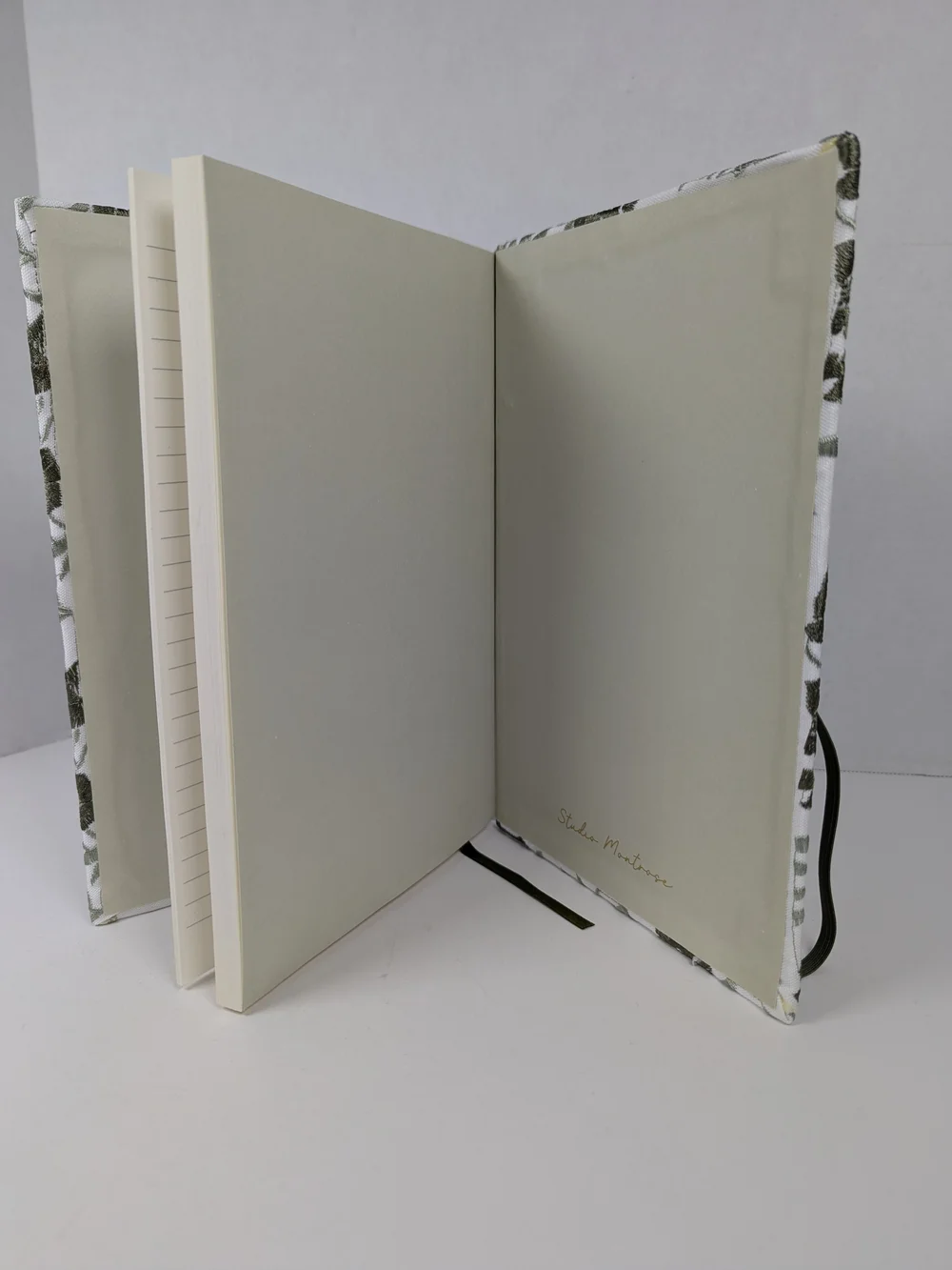 Studio Montrose Floral Hardcover Notebook Journal Green White 200 Ruled Pgs NWT